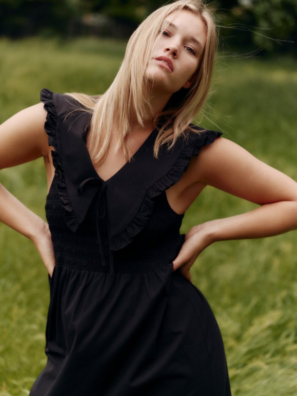 Topshop Gothic Statement Collar Cotton Dress 8 S/M